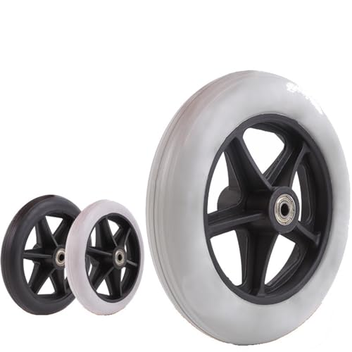 Roues avant de fauteuil roulant 6 pouces en polyuréthane solide noir 2 pièces