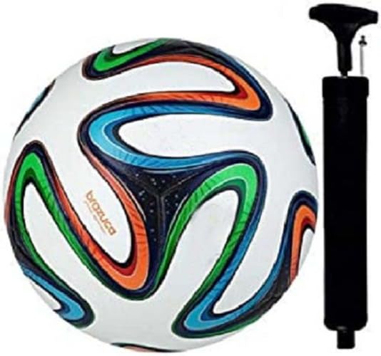 Hand Stitched Football Size 5 (with Pump) | Rubberised Moulded Football Best for Soft Ground-image-43