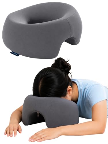 Image of FOVERA Face Down Pillow for Massage Table & Bed, Prone Face Pillow for Stomach Sleeping, Cushion for Post Eye Surgery Recovery, Soft & Comfortable, Removable Washable Cover
