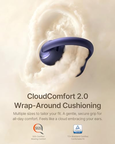 Image of Baseus Bowie MC2 Open Ear Clip On Earbuds, CloudComfort 2.0 Wrap-Around Design, LDAC Hi-Res Audio, Bluetooth 6.0, 55H Playtime, 4-Mic AI Clear Call, IP67 Waterproof for Running Gym Workouts