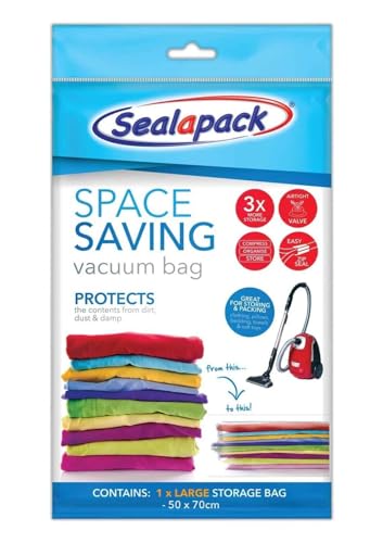 50x70cm Large Vacuum Storage Bags – Space Saving Compression Bags for Bedding, Duvets, Clothes & Towels – Reusable Vacuum Seal Bag with Double Zip Seal