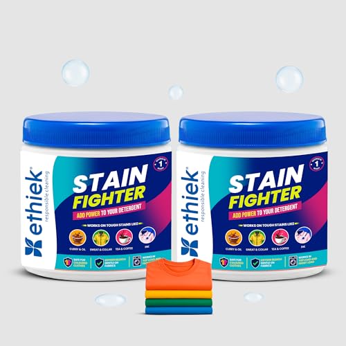 Image of Ethiek Add-On Powder | Powerful Stain Remover | Formulated for Coloured Clothes | Zero Chlorine Bleach, 400 gms X2 (Pack of 2)