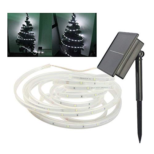 Tira de luz LED para exteriores de DINOWIN, impermeable, funciona con energía solar, 5 m, flexible, SMD2835, 100 luces LED, para cocinas, habitaciones, teatros, fiestas o decoración de Navidad Cover