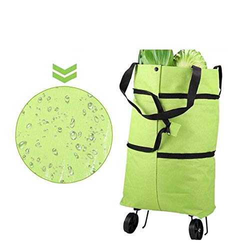 BANGSUN Tragbarer, faltbarer Einkaufstrolley, wasserdicht, Oxford-Tragetasche, 1 Stück – Bild 4
