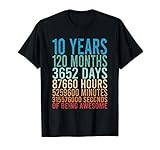 10 Years Old 10th Birthday Gift Vintage Retro 120 Months T-Shirt
