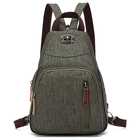 FANDARE Retro Sling Chest Backpack Multipurpose Crossbody Shoulder Bag Travel Backpack for Men Women Outdoor Cycling Indoor Gym Hiking Daypacks Durable Polyester ArmyGreen Cover