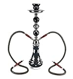 GStar 18' Deluxe 2 Hose Hookah with Optional Carrying Case (Akimbo Black)