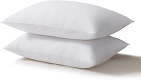Bed Pillows for Sleeping 2 Pack, Alternative Microfiber Filled, Natural Cover Skin-Friendly, Soft and Supportive for Side Back Sleepers, Standard (Pack of 2), White 2 Count