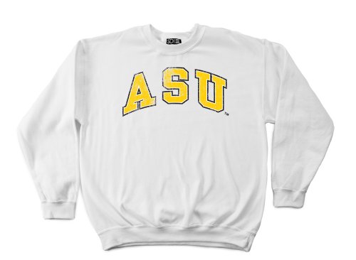 Appalachian State Mountaineers 50/50 Blended 8-Ounce Vintage Arch Crewneck Sweatshirt, Small, White