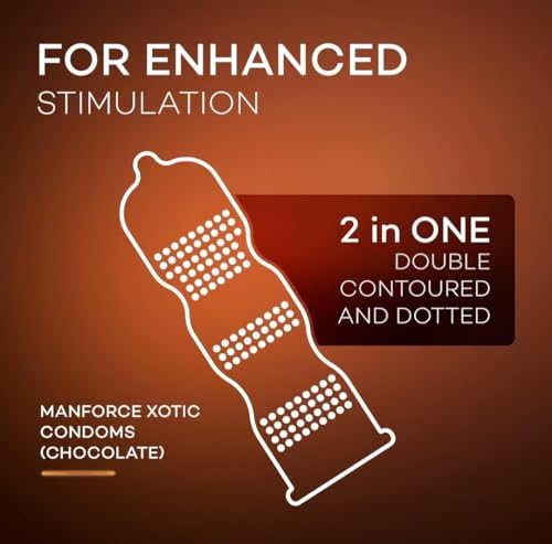 Image of MANFORCE Chocolate Condom Flavor (20s) Pack Of 5 Condom (Set of 5, 100 Sheets)