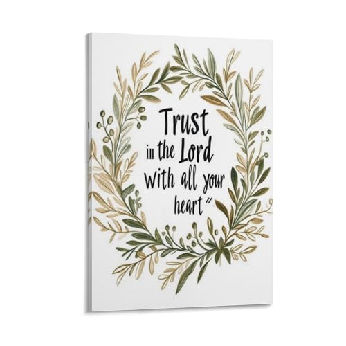 Poster sur toile Trust in The Lord décor mural spirituel pour un salon zen et chaleureux
