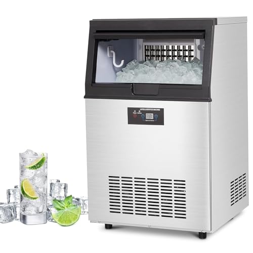 Fabricadora de hielo comercial de acero inoxidable 100 lbs miniatura 1
