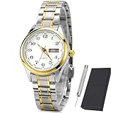 Reloj de Pulsera de Cuarzo para Mujer con Doble Calendario,Resistente al agua, esfera luminosa nocturna, compacto y...