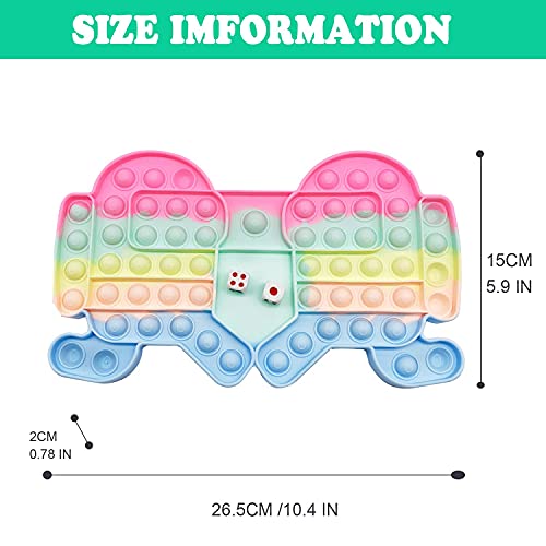 QETRABONE Big Pop Game Board, 2 Player Push Bubble Popper Sensory Toy, Rainbow Color, Silicone Squeeze Sensory Popping Toy for Stress Relief, Great Gift for Kids and Adults