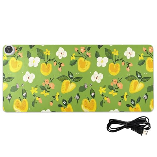 Tapis de souris chauffant antidérapant en cuir vert fruit Beauty Ackee