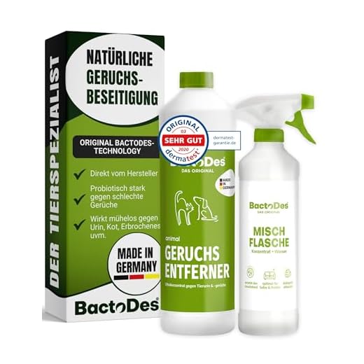 BactoDes Animal Tier Geruchsentferner - 1 Liter inkl. Mischflasche - Geruchskiller bei Katzenurin, Hundeurin und Kleintiere