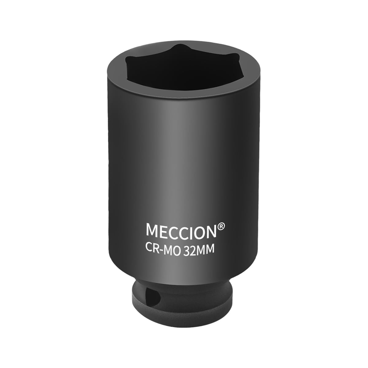 Meccion 1/2 Inch Drive Impact Socket 32mm Heavy Duty Cr-Mo 6 Point Deep Socket, 78mm Length