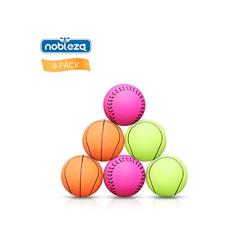 Nobleza - 6 Stück Hundeball Premium Aus Naturkautschuk - Hundespielball Hundebälle Nahezu Unkaputtbar...