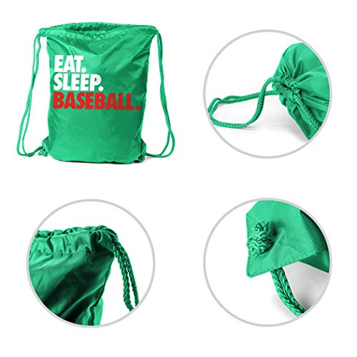 Chalktalksports Baseball Sport Pack Drawstring Bag | Eat Sleep Baseball | Kelly Green #TOP2