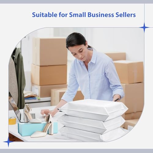 Image of Fuxury 600 Pack 17.7x22 inch White Large Poly Mailers Bulk,Waterproof Mailing Envelopes for Clothing,XL Strong Adhesive Self Seal Poly Shipping Bags for Postage Return Books Small Business