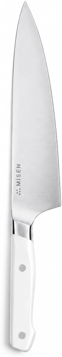 Misen 8 Inch Chef's Knife, ACUTO440 Japanese High-Carbon Steel Kitchen Knife, White