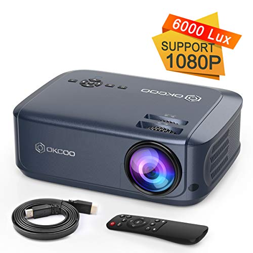 Projector 1080P and 200'' Display, Business Office Video Projector for Presentation 6000L Portable H - //coolthings.us