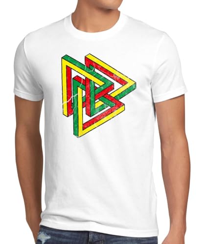 style3 Escher Colorato T-Shirt da Uomo Sheldon, Dimensione:L;Colore:Bianco
