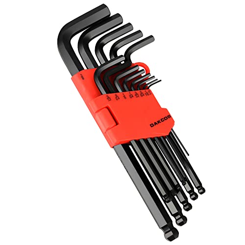 Dakcos Ball End Hex Key Wrench Set, 13-Piece (0.05-3/8 In.),Black #TOP9