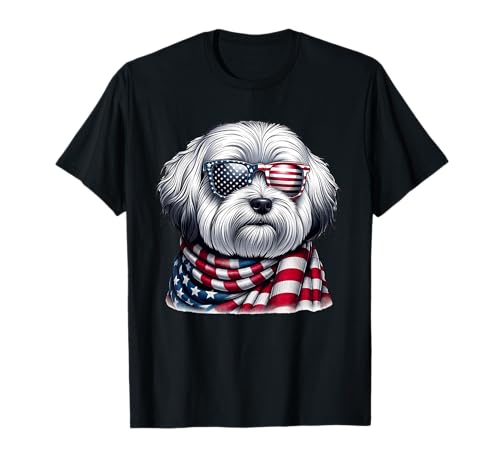 Coton de Tulear Lover US Flag 4th Of July Patriotic T-Shirt
