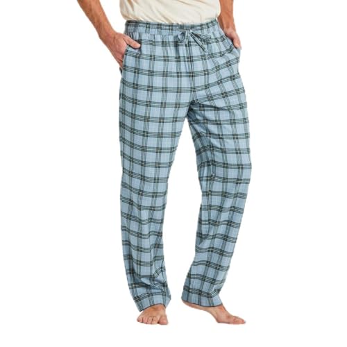 Life is Good. Men's Smoky Blue Check Pattern Classic Sleep Pant, Smoky Blue, X-Large