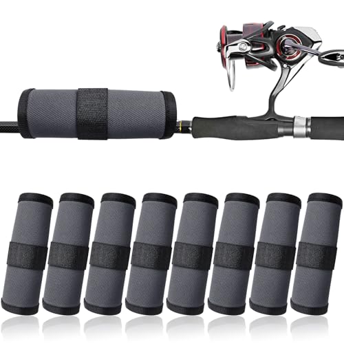 8 Pack Fishing Lure Covers6 Lure Wraps for Fishing RodFishing Hook Bait Covers (Gray)