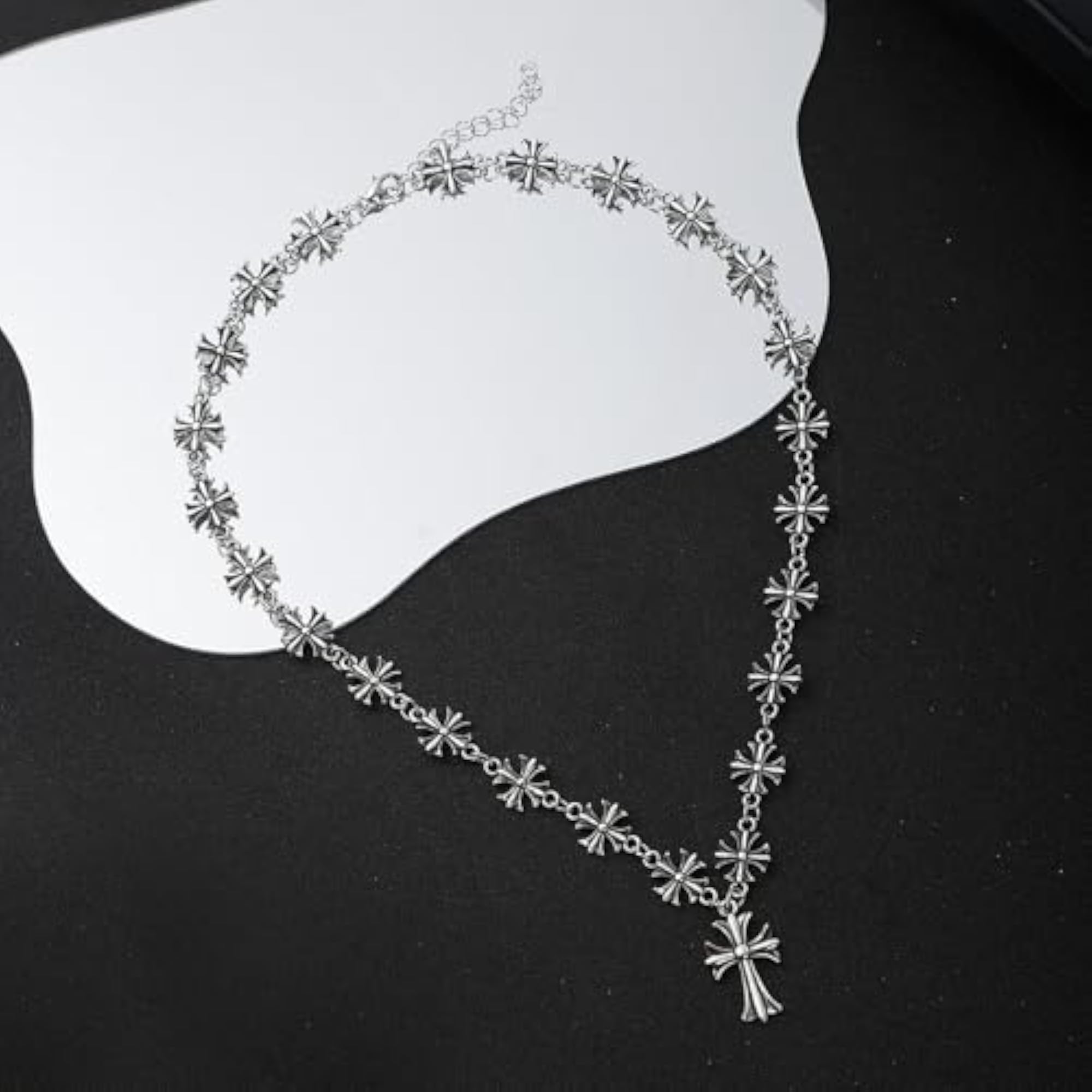 Men's Gothic Cross Chain Necklace, Stylish Accessory