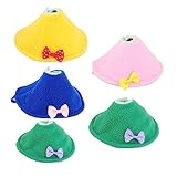 VICASKY 5stücke Vogelhalskragen Schutzkragen Für Papageien Wellensittiche Anti-Biss Anti-leck Halsband Multifunktionale Und Praktische Vogelausstattung Farben Gelb Rosa Blau Grün