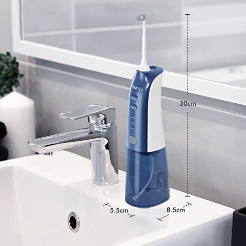 Water Flosser Cordless, ATMOKO Portable Dental Oral Irrigator for Teeth, 3 Modes and 8 Jet Tips, IPX7 Waterproof, USB Charged 4 Hrs for 30-Days Use, Home, Travel, Braces, Bridges Care