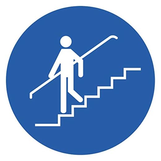 5 pegatinas que indican Usar el pasamanos, 9,5 cm, señales de advertencia