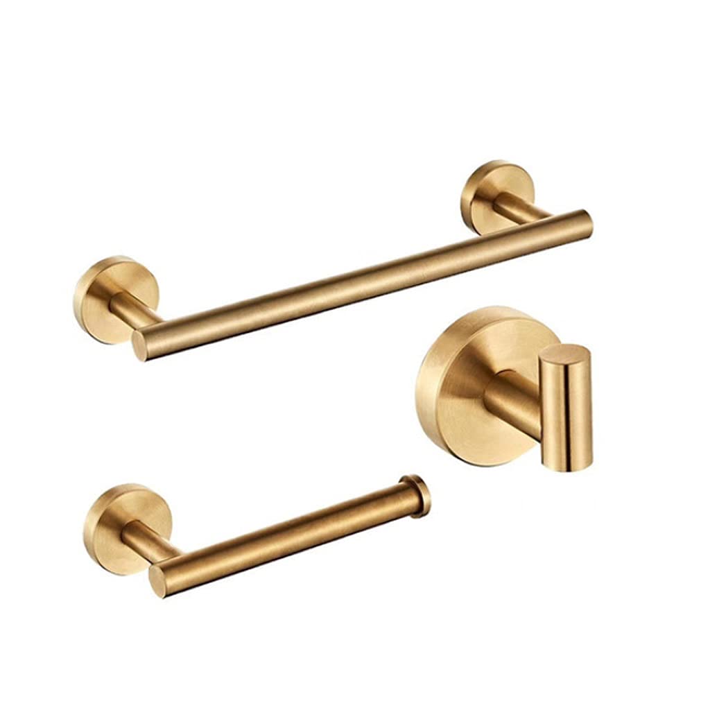 Juego de accesorios de baño de acero inoxidable plateado con estante toallero y portarrollos