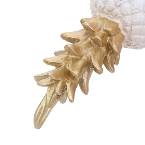 Figura decorativa de piña blanca de resina 5.9 pulg miniatura 4