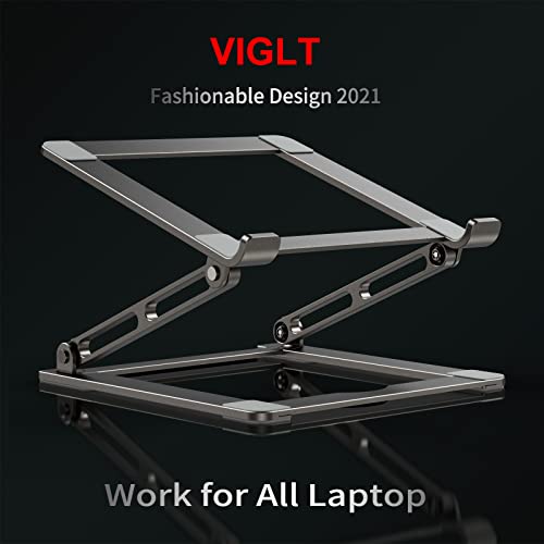 Viglt Laptop Stand For Desk - Adjustable Laptop Stand Holder Portable Laptop Riser With Multi-Angle Height Adjustable Computer Stand For Macbook Air/Pro And More Notebooks 10-17.3"-Grey #TOP1