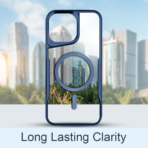 Image of KARWAN iPhone 15 Pro Back Case Cover Hybrid Acrylic Transparent Electroplated Shockproof Phone Case for iPhone 15 Pro (TPU | Titanium Blue