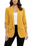 Miss Red Chaqueta,Blazer,Color Sólido,Manga 3/4, mostaza, 46