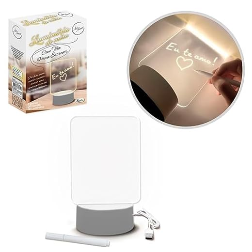 Luminaria Led Escrever De Caneta Lousa Quadro Mesa 3d Abajur
