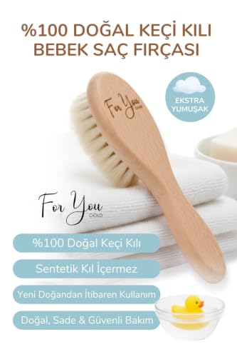 %100 Doğal Keçi Kılı Bebek Saç Fırçası