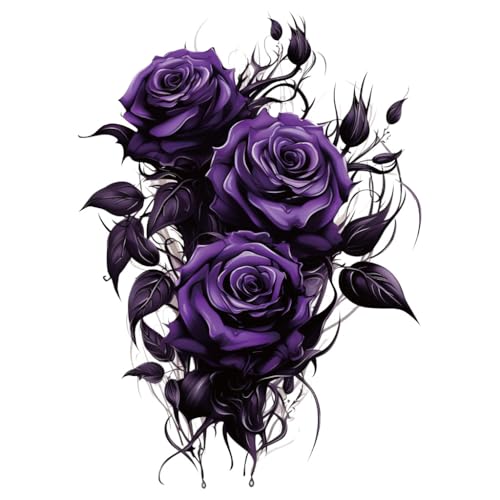 Vinilo decorativo con patrón de rosa púrpura oscuro miniatura 1