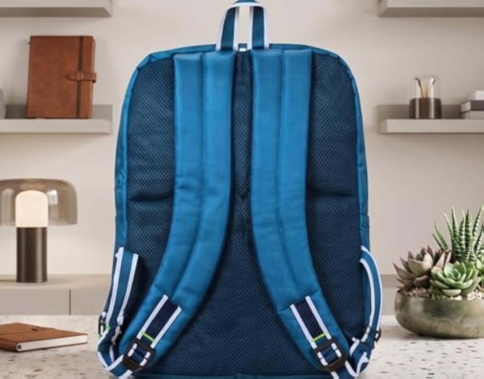 Floral Printed Teal Blue Girls School Backpack