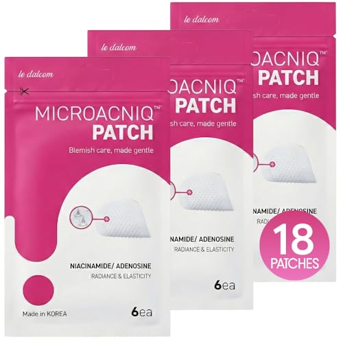 le dalcom Korean Micro-darts Patch Post Blemish Dark Spot Care for Radiance & Elasticity Brighter-looking Skin Tone Niacinamide & Adenosine Individual Blister Package (18 Patches)