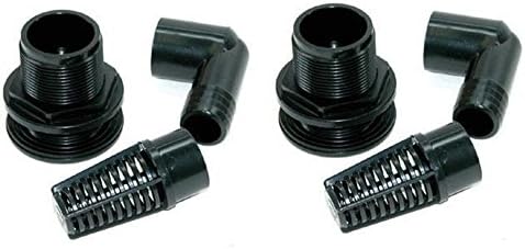 Lifegard Aquatics (2 Pack) 1-Inch Bulkhead Slip Fitting Kits
