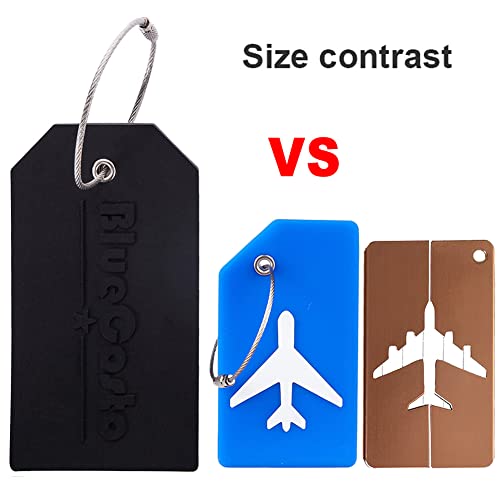 Bluecosto 5X Black Big Luggage Tags For Suitcases Travel Suitcase Tag W/Privacy Covers #TOP4