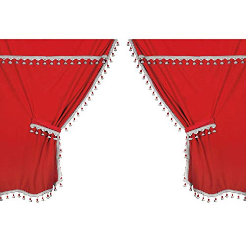 Lampa 96006 Premiere Smart Cabin, Set Tende Microfibra per Camion - Rosso