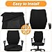 Nogeqi 2pcs Office Chair Covers Stretchable, Universal Office Chair Seat Cover, Washable Removable Computer Chairs Cover for Seat Cushion Protectors(Black)
