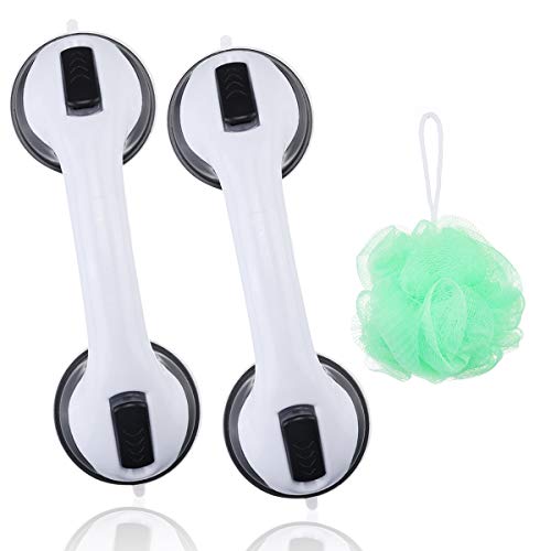 CAMTOA Suction Grab Bar,2 Pack Suction Shower Handle,Bathroom Balance Bar,Safety Hand Rail Support,Non